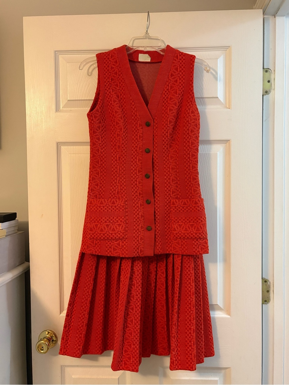 Douglas Marc vintage two-piece knit skirt and longline vest set